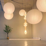 Japanese Washi Paper Hanging Pendant Light Handcrafted Mulberry Paper Swag Lamp for Modern Interiors