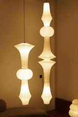 Japanese Washi Paper Hanging Pendant Light Handcrafted Mulberry Paper Swag Lamp for Modern Interiors