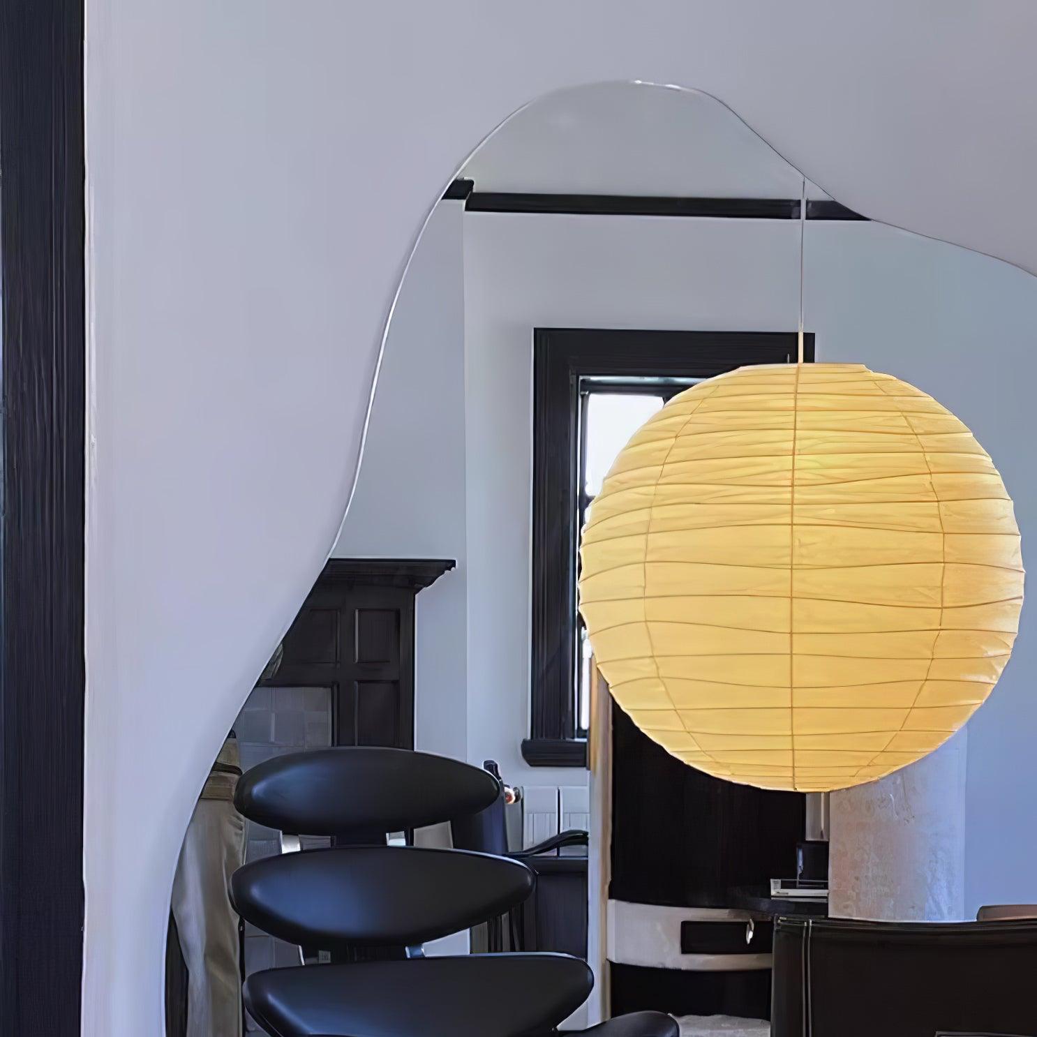 Japanese Washi Paper Pendant Lamp Handcrafted Mulberry Paper Hanging Swag Light with Plug In Cord