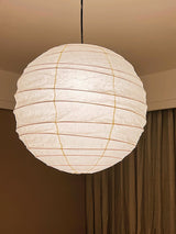 Japanese Washi Paper Pendant Lamp Handcrafted Mulberry Paper Hanging Swag Light with Plug In Cord