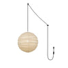 Japanese Washi Paper Pendant Lamp Handcrafted Mulberry Paper Hanging Swag Light with Plug In Cord