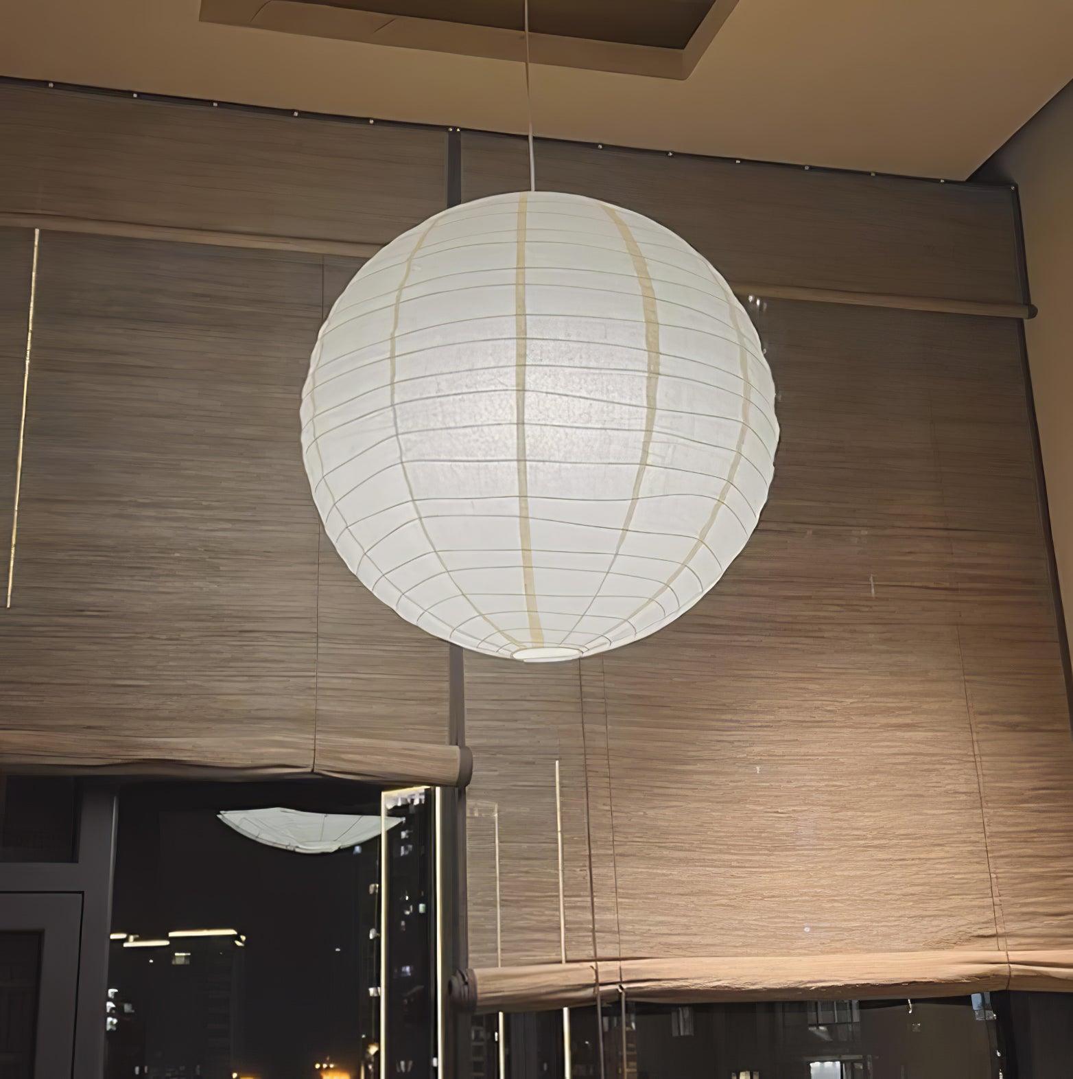 Japanese Washi Paper Pendant Light Handmade Mulberry Paper Hanging Lamp for Living Room Dining Area Zen Decor