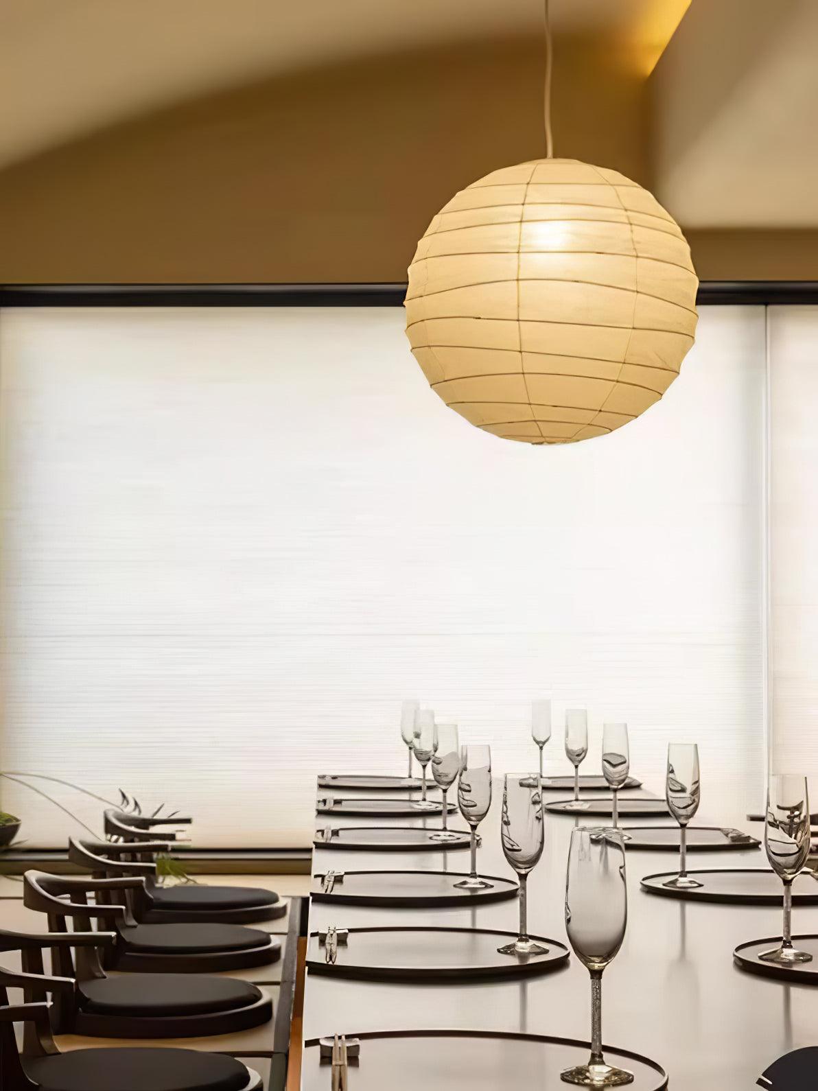 Japanese Washi Paper Pendant Light Handmade Mulberry Paper Hanging Lamp for Living Room Dining Area Zen Decor