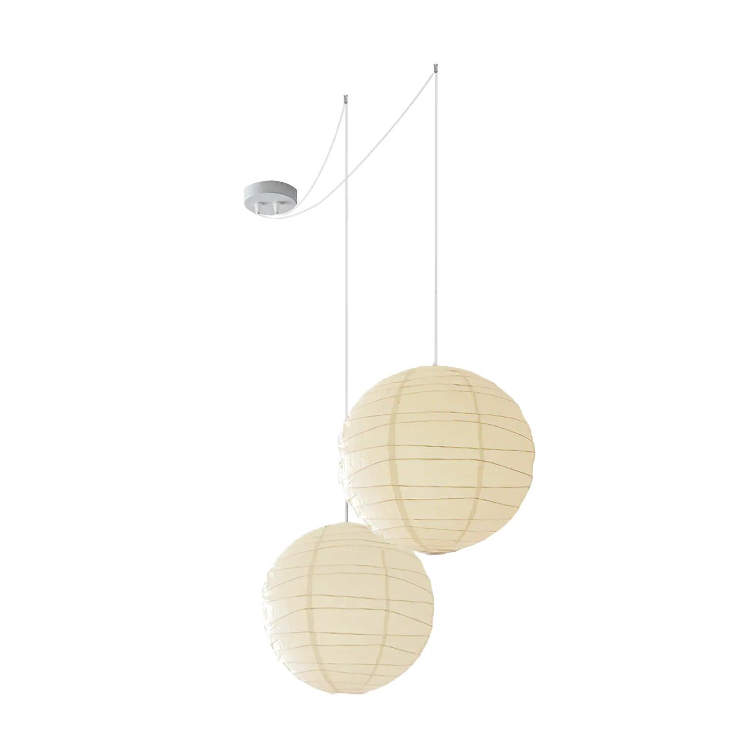 Japanese Washi Paper Pendant Light Handmade Mulberry Paper Hanging Lamp for Living Room Dining Area Zen Decor