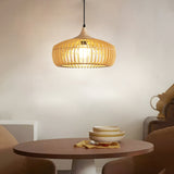 Japanese Zen Wood Cage Pendant Light for Modern Dining Room and Kitchen Island