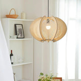 Java Natural Wood Geometric Pendant Lamp Handcrafted Ceiling Light Fixture for Indoor Home Decor