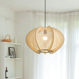 Java Natural Wood Geometric Pendant Lamp Handcrafted Ceiling Light Fixture for Indoor Home Decor