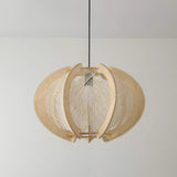 Java Natural Wood Geometric Pendant Lamp Handcrafted Ceiling Light Fixture for Indoor Home Decor