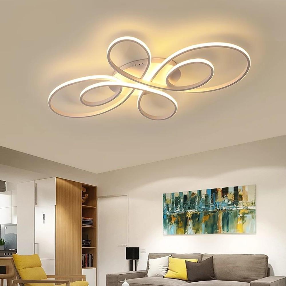 Modern Geometric Multi Curve LED Flush Mount Ceiling Light for Living Room Bedroom Metal Fixture