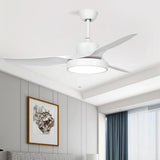 52 Inch Rustic Modern 3 Blade Ceiling Fan with Dimmable LED Light and Remote for Living Room
