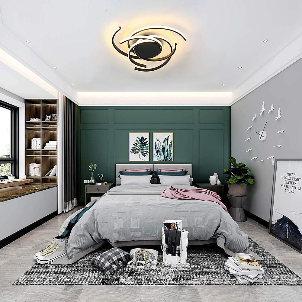 Modern Geometric 30 Inch Circular LED Flush Mount Light for Living Room and Bedroom