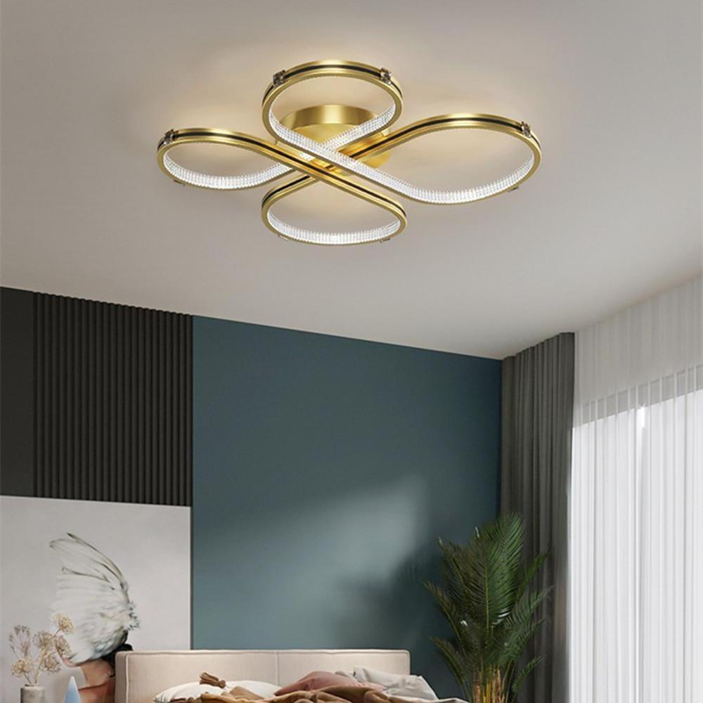 Modern Geometric Circle Flower LED Flush Mount Ceiling Light Dimmable Artistic Fixture
