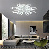 Modern Flower Petal LED Flush Mount Ceiling Light Dimmable White Petal Design Fixture