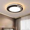 Modern Circular Black Flush Mount LED Ceiling Light Nordic Dimmable Round Fixture 20 Inch