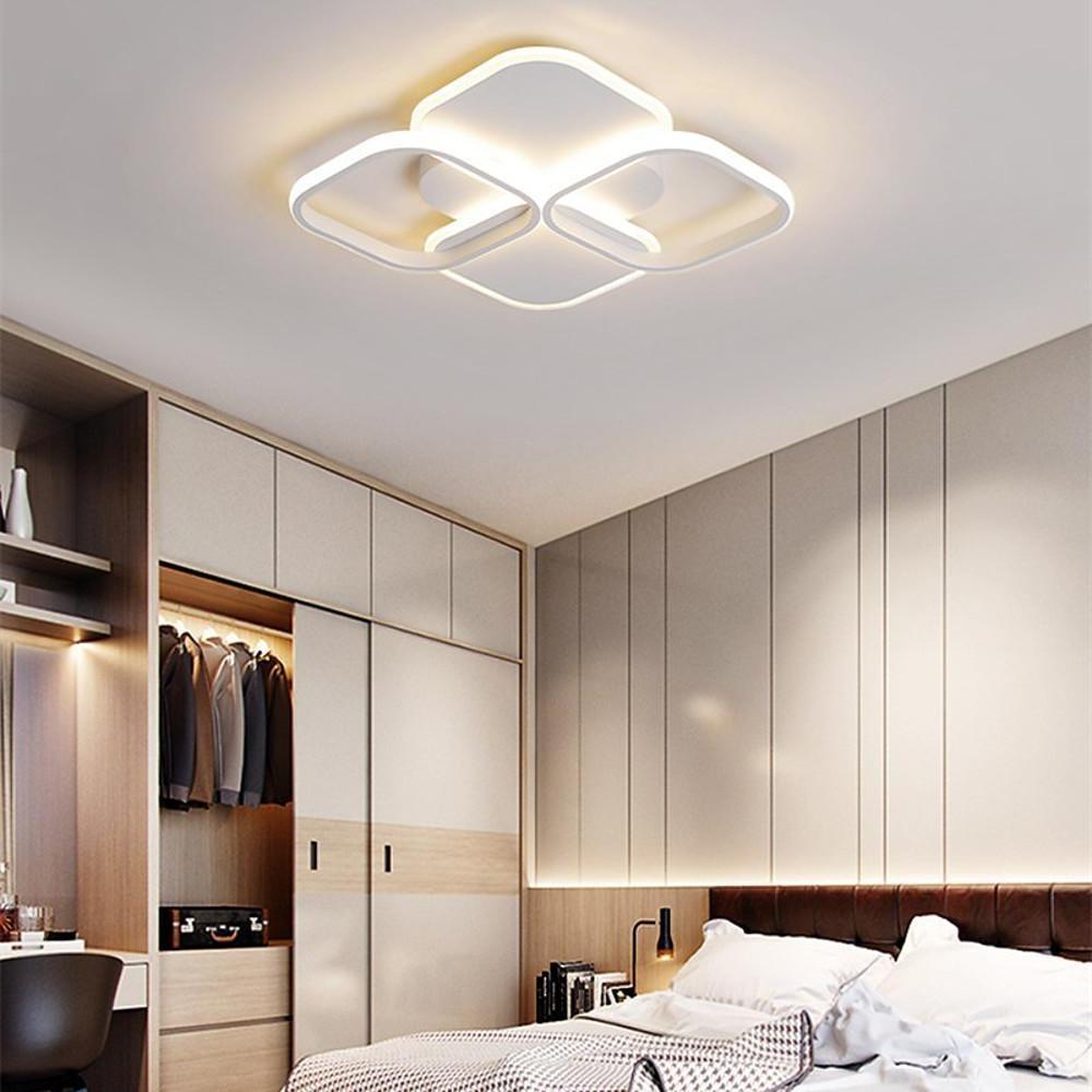 Modern Geometric Overlapping Squares LED Flush Mount Ceiling Light Cluster Fixture