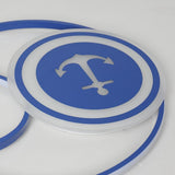 Modern Blue Circular LED Flush Mount Ceiling Light Dimmable Acrylic Fixture for Kids Bedroom