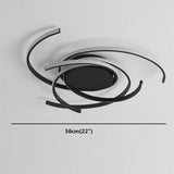 Modern Black Abstract Curve LED Ceiling Light Dimmable Nordic Flush Mount Lighting