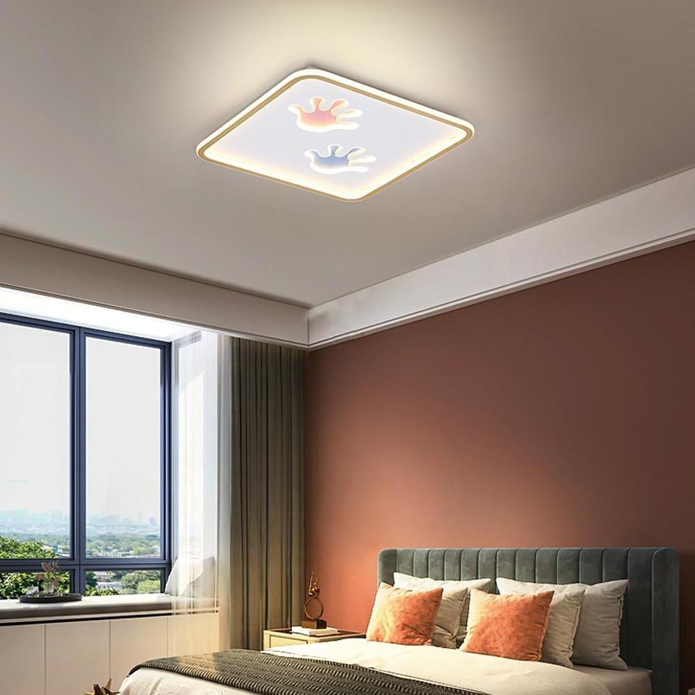 Modern Round LED Ceiling Light with Cartoon Hands Design for Childrens Bedroom Nordic Flush Mount