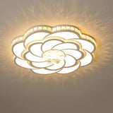 Modern Flower Swirl LED Flush Mount Ceiling Light Metal Acrylic Petal Fixture for Bedroom