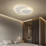 Modern White Geometric Dimmable LED Flush Mount Ceiling Light for Living Room