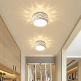 Modern Drum LED Flush Mount Ceiling Light Hollow Pattern Hallway Entryway Fixture