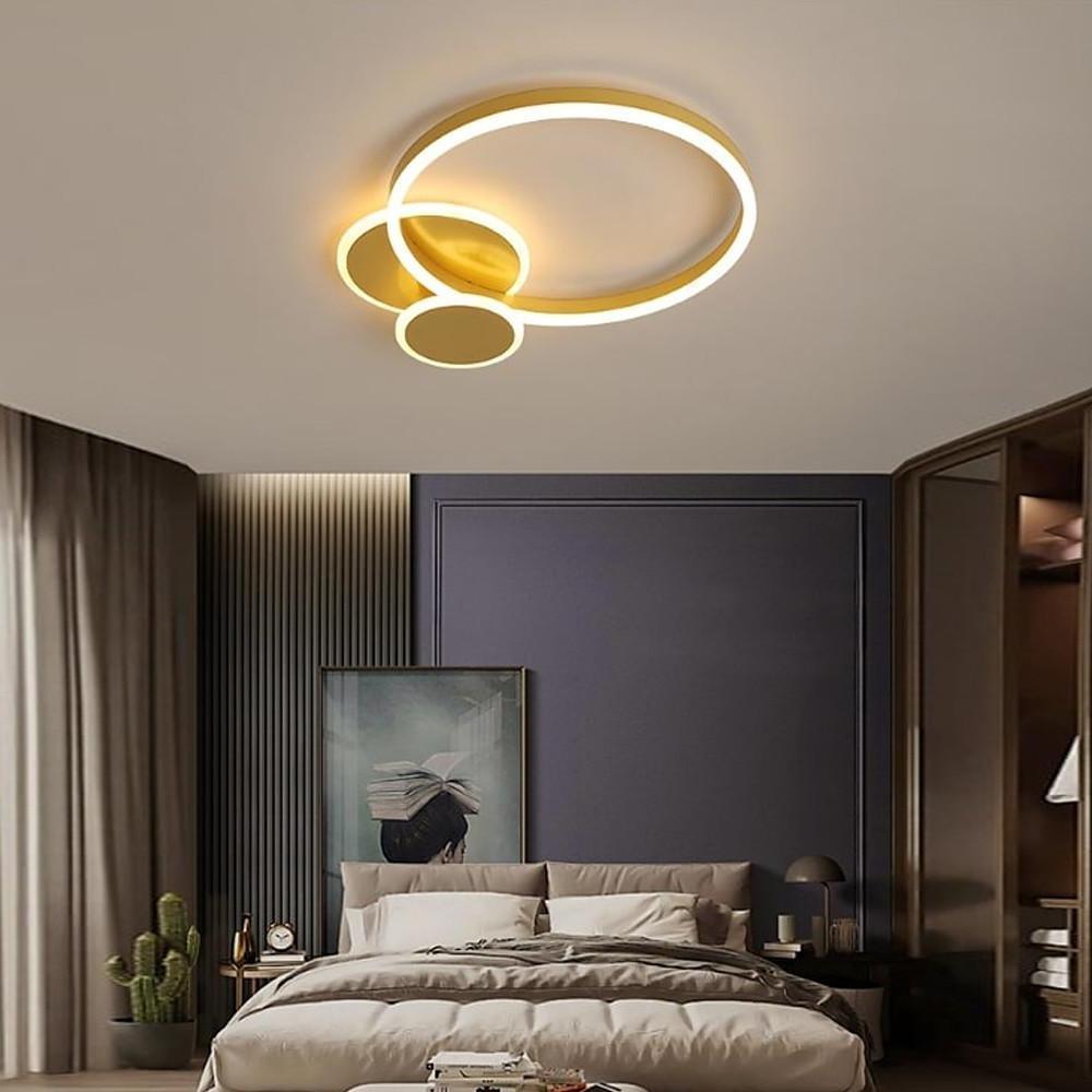 Modern Overlapping Circles Flush Mount Ceiling Light LED Metal Artistic Design 3 Light Fixture
