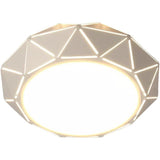 Modern Geometric Drum Shaped LED Flush Mount Ceiling Light for Living Room and Bedroom