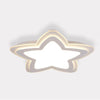 White Star Shaped LED Flush Mount Ceiling Light Minimalist Metal Fixture for Small Rooms