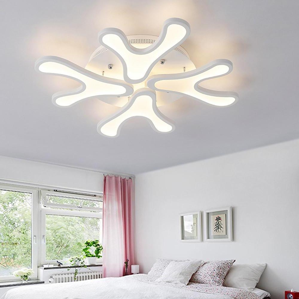 Modern Nordic Flower LED Flush Mount Ceiling Light Dimmable Petal Design Lighting Fixture