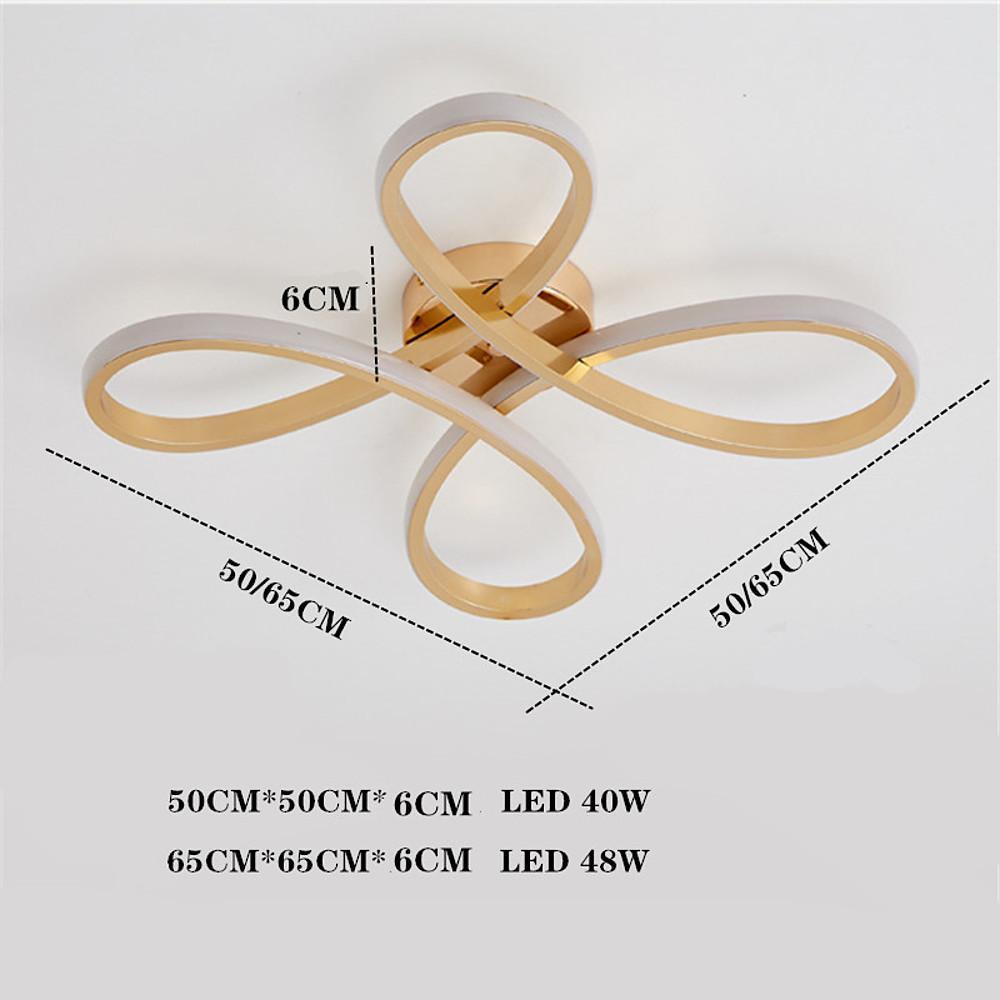 Modern Gold Geometric Flower LED Flush Mount Ceiling Light for Living Room