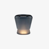 Jumelle Modern Mouth Blown Glass Side Table Lamp with Round Metal Base