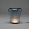 Jumelle Modern Mouth Blown Glass Side Table Lamp with Round Metal Base