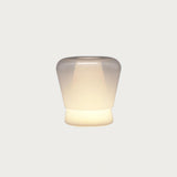 Jumelle Modern Mouth Blown Glass Side Table Lamp with Round Metal Base