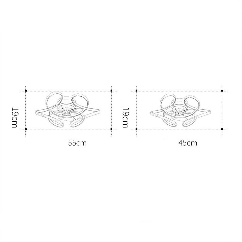 Modern Low Profile 3 Blade Cluster Ceiling Fan with Dimmable LED Lighting for Bedroom and Living Room