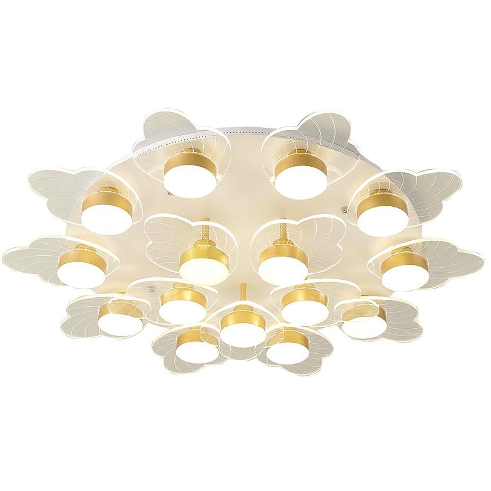 Modern Gold Flower Petal LED Ceiling Light Nordic Flush Mount Fixture for Bedroom and Living Room
