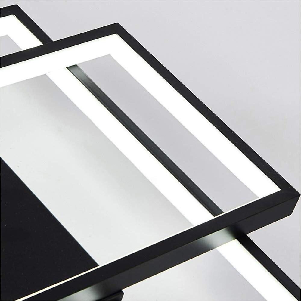 Modern Rectangular 3 Tier LED Flush Mount Ceiling Lamp Large Geometric Integrated Lighting Fixture
