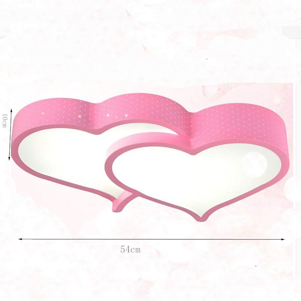 Modern Dimmable Heart Shaped LED Flush Mount Ceiling Light with Remote Control Metal Fixture