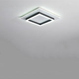 Modern Double Square LED Flush Mount Ceiling Light for Bedroom and Living Room