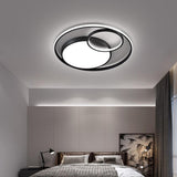 Modern Dimmable LED Flush Mount Ceiling Light with Geometric Overlapping Circles for Bedroom and Living Room