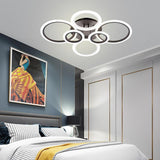 Modern Geometric Circles LED Cluster Ceiling Light Flush Mount Fixture for Bedroom and Living Room