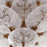 Floral Leaf Design Flush Mount Ceiling Light Elegant Metal and Glass LED Lamp