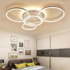 Modern 4 Ring LED Flush Mount Ceiling Light Dimmable Lighting Fixture with Remote Control