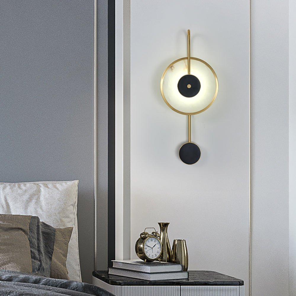 Kandy Alabaster LED Wall Sconce Luxury Natural Marble and Metal Indoor Lighting Set of Two
