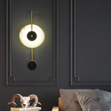 Kandy Alabaster LED Wall Sconce Luxury Natural Marble and Metal Indoor Lighting Set of Two