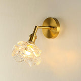 Kano Solid Brass Wall Sconce with Adjustable Arm and Clear Glass Shade for Indoor Use