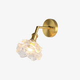 Kano Solid Brass Wall Sconce with Adjustable Arm and Clear Glass Shade for Indoor Use