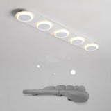 Modern Geometric LED Flush Mount Ceiling Light Minimalist Round and Square Metal Fixture
