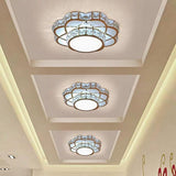 Modern Flower Crystal LED Flush Mount Ceiling Light for Entryway and Hallway Decor
