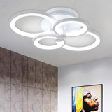 Modern Geometric Overlapping Ring LED Semi Flush Mount Ceiling Light for Living Room