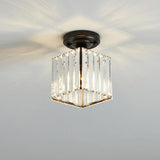 Modern Crystal LED Flush Mount Ceiling Light Industrial Metal Lamp for Hallway